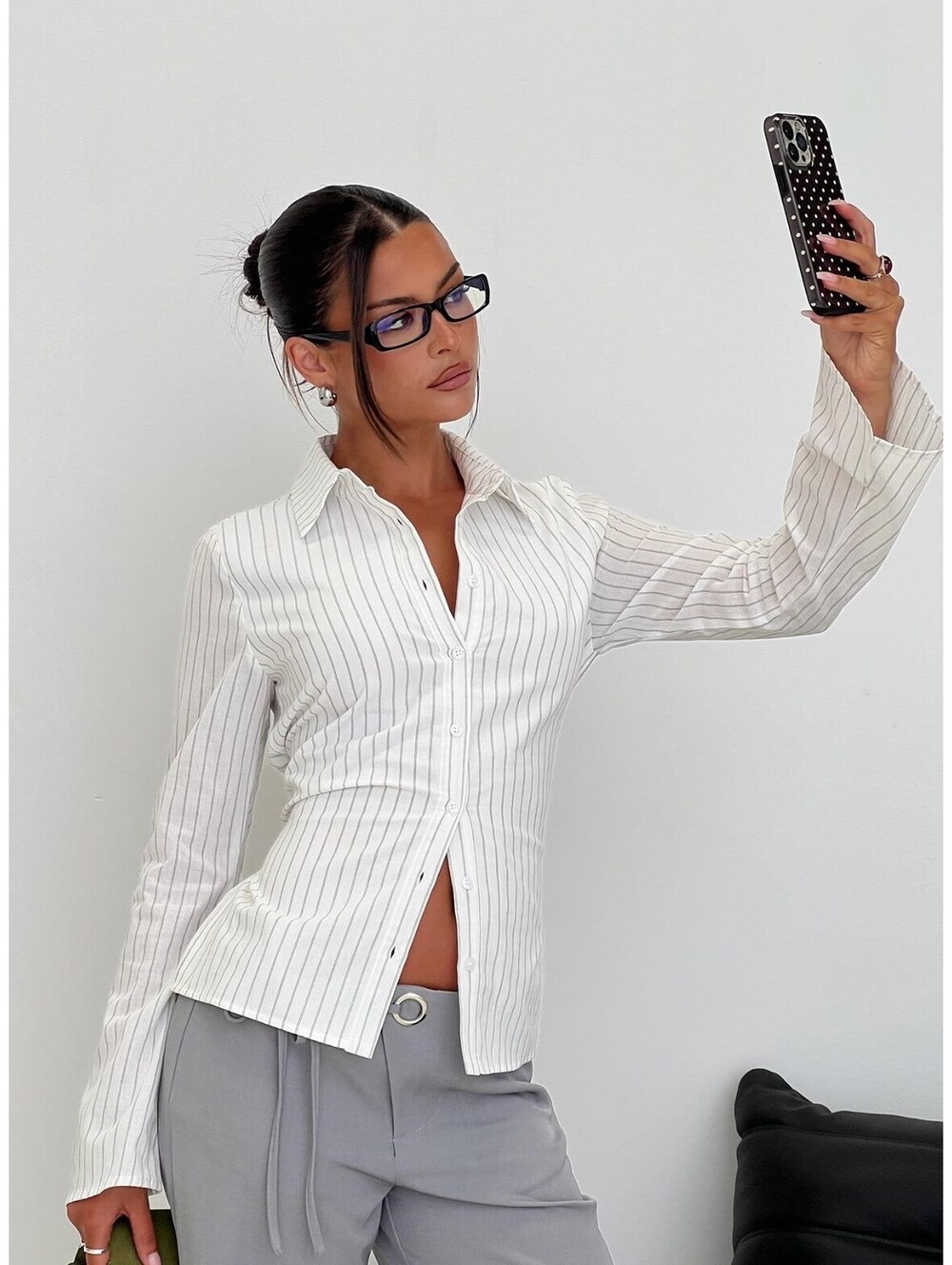 Princess Polly Pinstripe Button Up